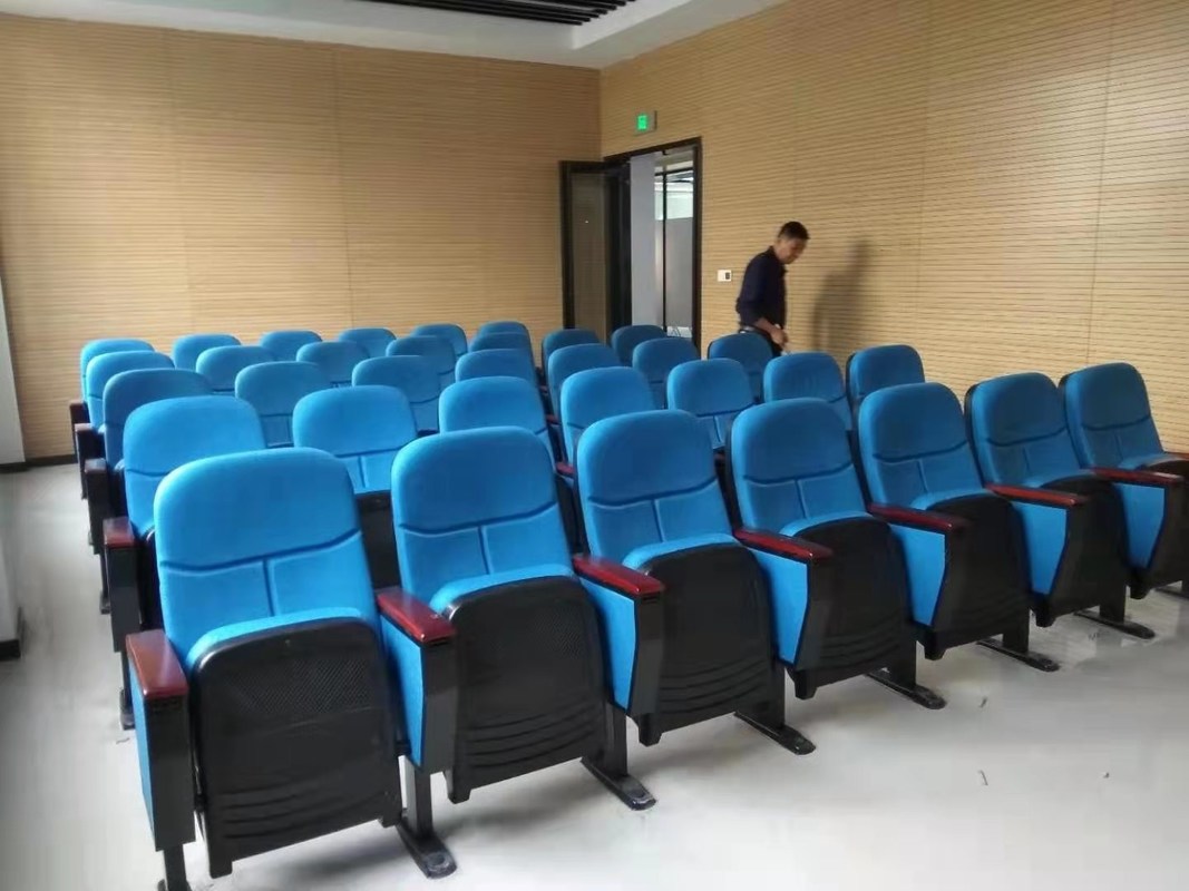 টেক্সটাইল ফ্যাব্রিক কভার অডিটোরিয়াম চেয়ার, মেমোরিয়াল স্টেডিয়াম বসার নীল রঙ