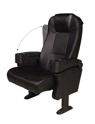 Quiet Design Commercial Theater Seating Black Color ≥1100 Minimum Row Distance